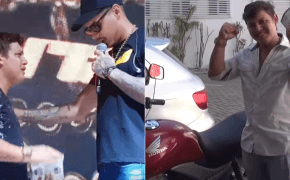 Hungria cumpre promessa e dá moto novinha para vendedor ambulante que teve veículo roubado