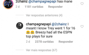 Drake faz brincadeira com Chris Brown no Instagram e Breezy começa a segui-lo na rede social