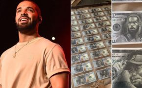 Drake ganha nova obra de arte com rosto de ícones em notas de cem dólares