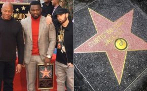 Acompanhado por Dr. Dre e Eminem, 50 Cent recebe oficialmente sua estrela na Calçada da Fama em Hollywood