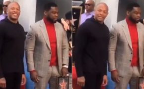 Fãs cobram álbum "Detox" do Dr. Dre em cerimônia de estrela do 50 Cent da Calçada da Fama em Hollywood