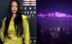 Rihanna é trollada em balada com telão exibindo mensagem sobre seu novo álbum